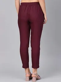 Girik Fashion Women Lycra Rayon Slim Pants Ethnic Trouser Casual Bottom Wear (Large, Magenta)-thumb2