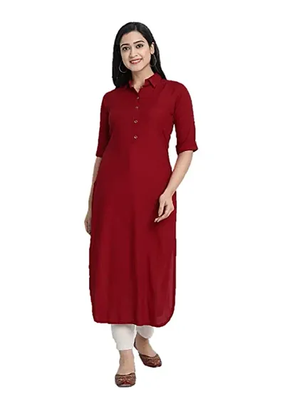 Stunning Solid Rayon Pathani Kurta For Women