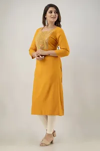 PREKSHA Sequence Embroidered Kurta for Women (XX-Large, MUSTRAD)-thumb2