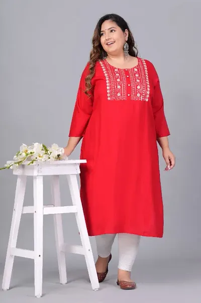 Stylish Plus Size Embroidered Kurta Pant Set