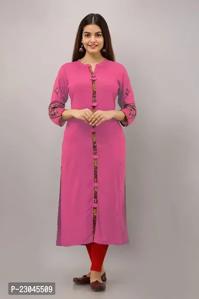 Rayon Embroidered straight Kurta