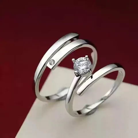 Silver Valentine Gift & Proposal Rings for Couples