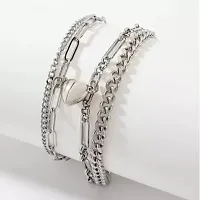 Alloy Silver Bracelet  (Pack of 2)-thumb1