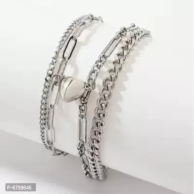 Alloy Silver Bracelet  (Pack of 2)-thumb2
