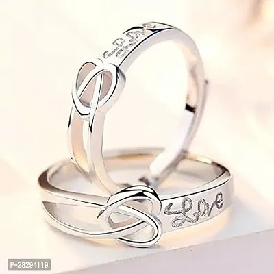 Silver Wedding Ring with Love Heart Knot Sterling Silver-thumb2