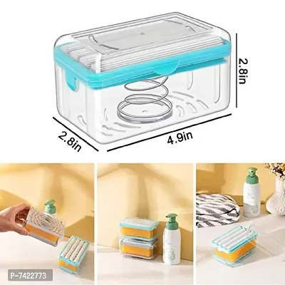 Soap Box Bubbler with Roller and Drain Holes,2 in 1 Soap Cleaning Storage Foaming Box, Multifuncti-thumb0