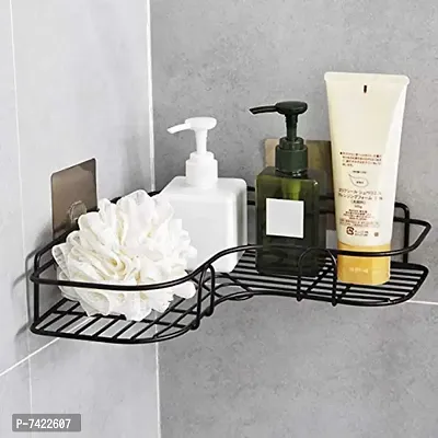 Non-trace Sticker Removable Wall Adhesive Shower Caddy Bathroom Shelves  Storage Organization with Rack Basket for Shampoo Conditioner Soap (Light  Pink) 