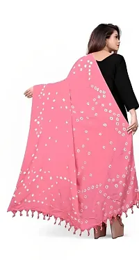 Womens Bandhej/Bandhani Dupatta Shawl Pink(Pack of 1)-thumb2