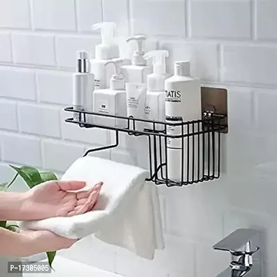 THINKWELL  Self-Adhesive Metal Bathroom Corner Shelf, Ir-thumb0