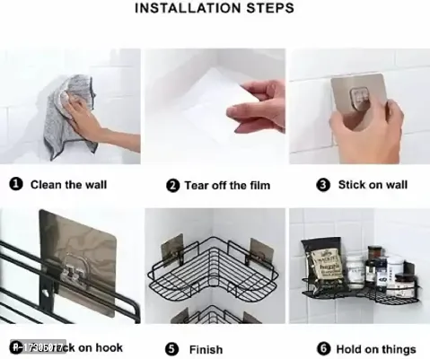 THINKWELL  Self-Adhesive Metal Bathroom Corner Shelf, Ir-thumb3