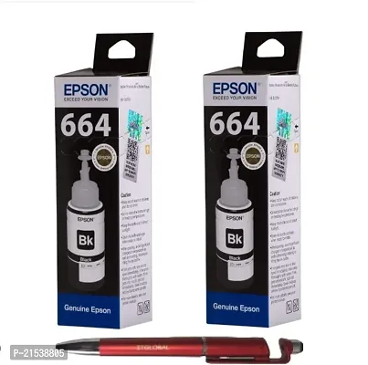 Epson 664 / T664 / T664120 Set of 2 Black Ink Bottles for use in Expression ET-2500, ET-2550, ET-2600, ET-2650  WorkForce ET-16500, ET-4500, ET-4550