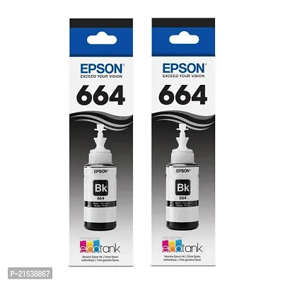 Epson 664 / T664 / T664120 Set of 2 Black Ink Bottles for use in Expression ET-2500, ET-2550, ET-2600, ET-2650  WorkForce ET-16500, ET-4500, ET-4550