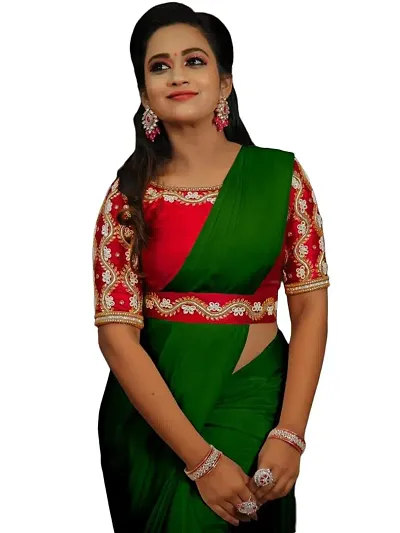 Kavya Satin Saree (Green)