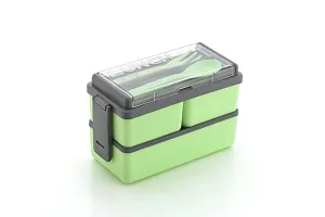 Useful Leak Proof Plastic Lunch Box with 3 Containers Box-thumb2