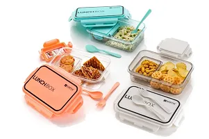 Useful Plastic Airtight Lunch Boxes with Spoons And Forks-thumb1