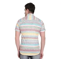 Stylish Printed Lycra Blend Short Sleeves Casual Shirt For Men-thumb1