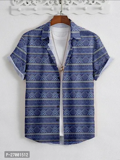 Men's Stylish Shirt |Ethnic Motif Pattern |Exclusive Print Design |Statement Spread Collar Shirt |Bold and Vibrant Print |Trendy Short Sleeves |Beach-Ready Fashion |Eclectic Fusion Style |Versatile Oc