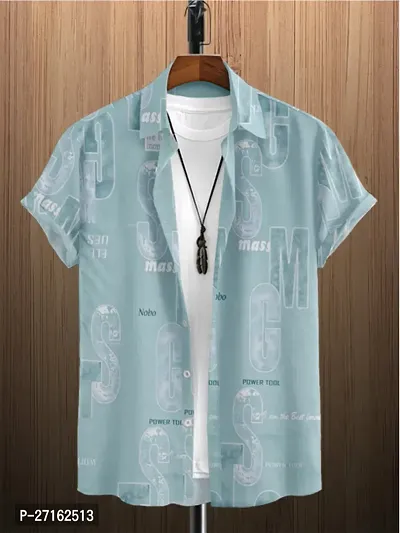 Trendy Cotton Blend Printed Casual Shirts For Men-thumb0