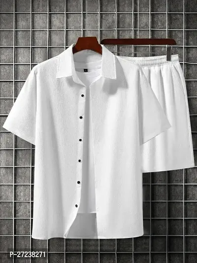 Trendy Popcorn Casual Shirts For Men With Shorts-thumb0