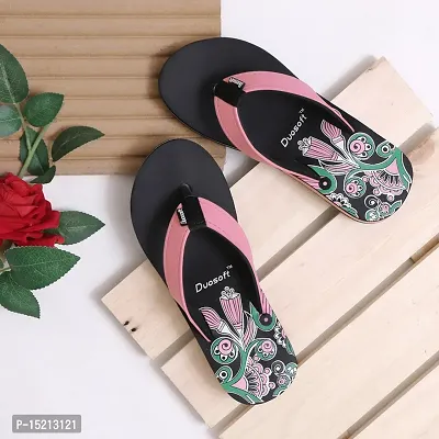 Elegant Pink Synthetic Solid Flip Flops For Women-thumb0