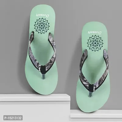 Elegant Green Synthetic Solid Flip Flops For Women-thumb0