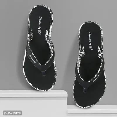 Elegant Black Synthetic Solid Flip Flops For Women-thumb0
