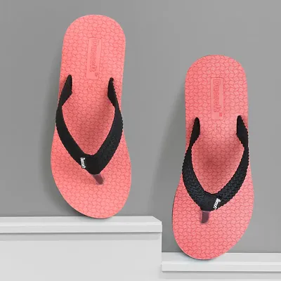 Elegant Pink Synthetic Solid Flip Flops For Women