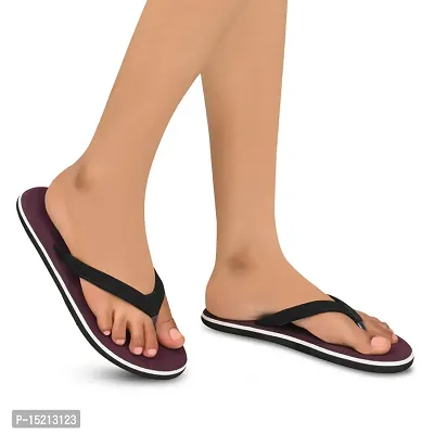 Elegant Maroon Synthetic Solid Flip Flops For Women-thumb0