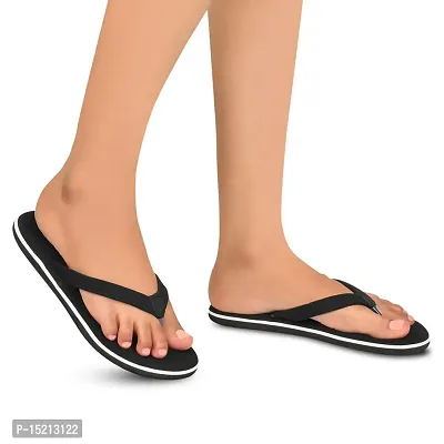 Elegant Black Synthetic Solid Flip Flops For Women-thumb0