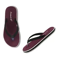 Elegant Maroon Synthetic Solid Flip Flops For Women-thumb1