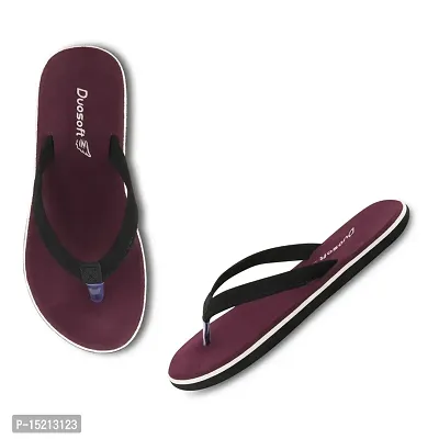 Elegant Maroon Synthetic Solid Flip Flops For Women-thumb2