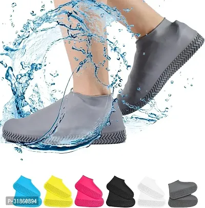 Reusable Rainproof Non-Slip Resistant Waterproof Silicone Boots Shoe Cover - Pack of 1-thumb3