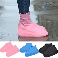 Reusable Rainproof Non-Slip Resistant Waterproof Silicone Boots Shoe Cover - Pack of 1-thumb2