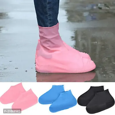 Reusable Rainproof Non-Slip Resistant Waterproof Silicone Boots Shoe Cover - Pack of 1-thumb3