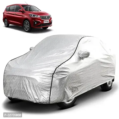 Kahra Maruti Suzuki Ertiga Car Cover, Water Resistant With Magic Cotton Fabric, All Weather Protection, Elastic Bottom, Heavy Buckle, Mirror Pockets (Silver)