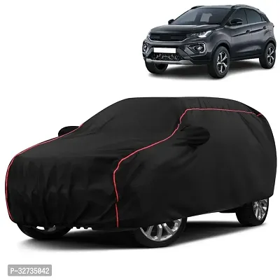 Kahra Tata Nexon Car Cover, Water Resistant With Magic Cotton Fabric, All Weather Protection, Elastic Bottom, Heavy Buckle, Mirror Pockets (Black)