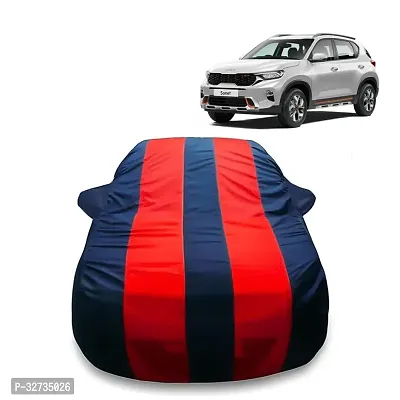 Kahra Kia Sonet Car Cover (2020 Onwards), Water Proof Taffeta Fabric, All Weather Protection, Elastic Bottom, Uv Stabilized, Mirror Pockets (Red  Blue)