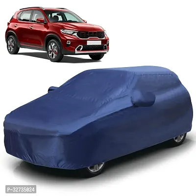 Kahra Kia Sonet Car Cover (2020 Onwards), Water Resistant With Magic Cotton Fabric, All Weather Protection, Elastic Bottom, Heavy Buckle, Mirror Pockets (Navy Blue)