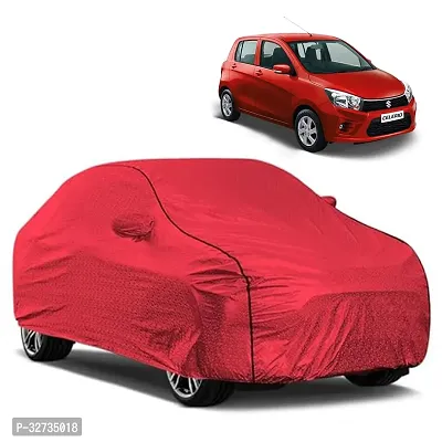 Kahra Maruti Suzuki Celerio Car Cover (2021 Onwards), Water Resistant With Polyester Fabric, All Weather Protection, Elastic Bottom, Heavy Buckle, Mirror Pockets (Red)