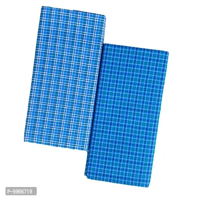 Classy Cotton Checked Stitched Lungie For Men Pack Of 2-thumb0