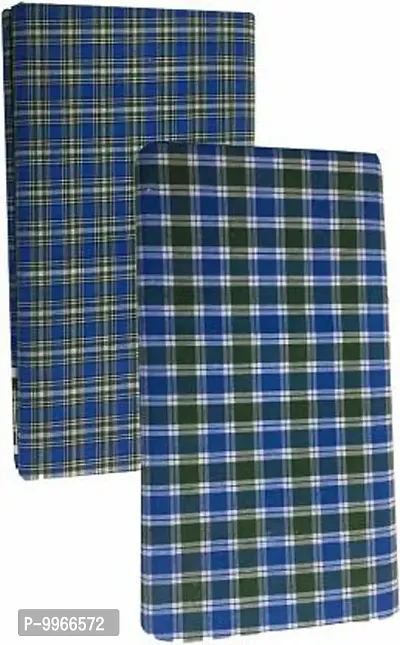 Classy Cotton Checked Stitched Lungie For Men Pack Of 2-thumb0