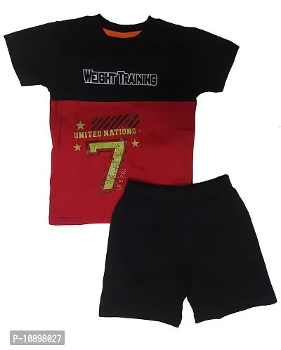 Boys Cotton Regular feet Round Neck Casuel T Shirt  Shorts set of 1 pcs 3-4Y-thumb0