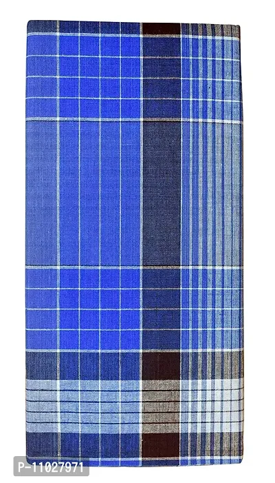 Classy Cotton Checked Stitched Lungi 2 Mtr Pack Of 1-thumb0