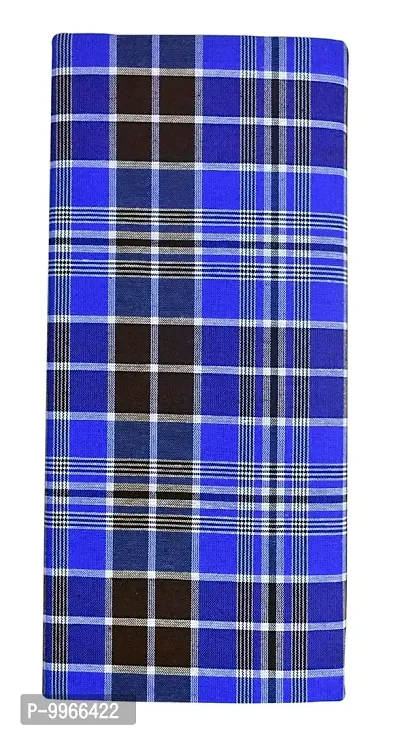 Classy Cotton Checked Stitched Lungie For Men-thumb0