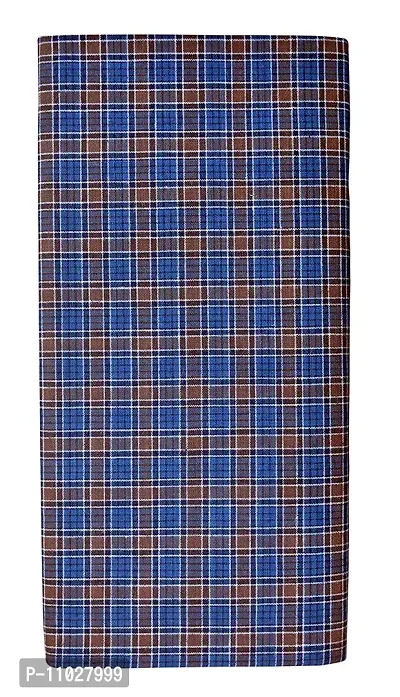 Classy Cotton Checked Stitched Lungi 2 Mtr Pack Of 1-thumb0
