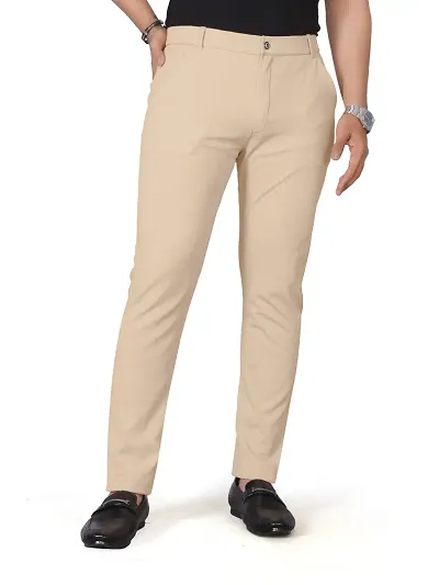 Trendy Nylon Solid Casual Trouser For Men