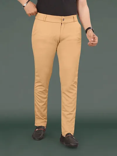 Trendy Nylon Solid Casual Trouser For Men