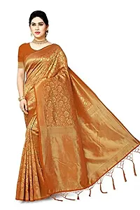 NENCY FASHION Woven Banarasi Jacquard Saree (ORANGE)-thumb1