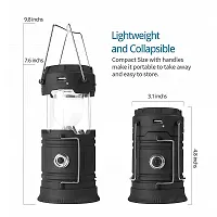 Rechargeable Solar and Charging LED Lantern, Portable Camping and Home Emergency Lights, with 2 Power Sources High Light Travel Battery Lalten Torch (Multi Colour)-thumb1
