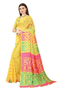 Nency Fashion Women's Saree Cotton Fabric Saree Gold Rani-thumb2